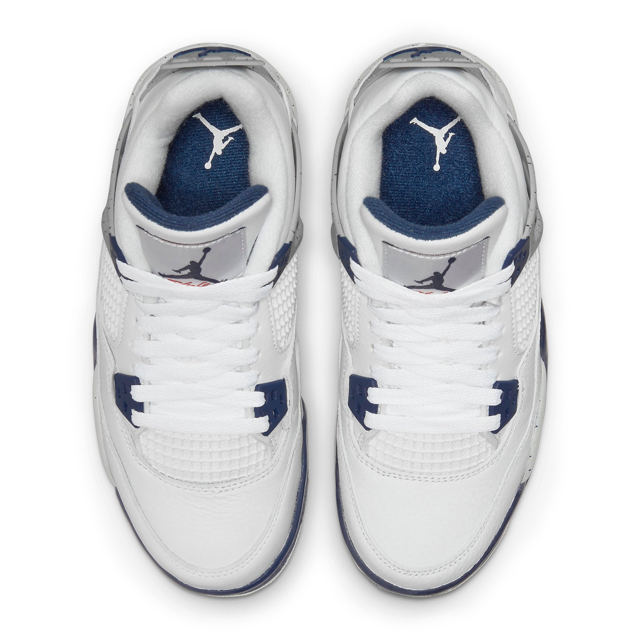 Top down view of Air Jordan 4 Retro Midnight Navy (GS) 408452-140